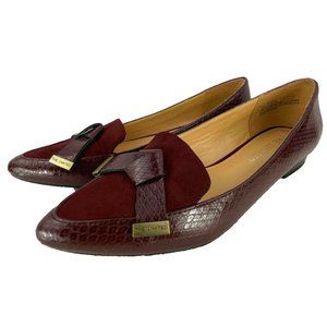THE LIMITED burgundy snakeskin point toe flats - SZ 6.5 - like new!!